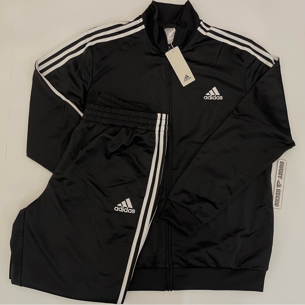adidas Essentials Men's Track Suit Jacket & Pants Black